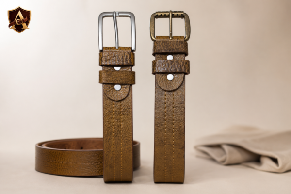 Unique Grain Light Brown Leather Casual & Formal Belt