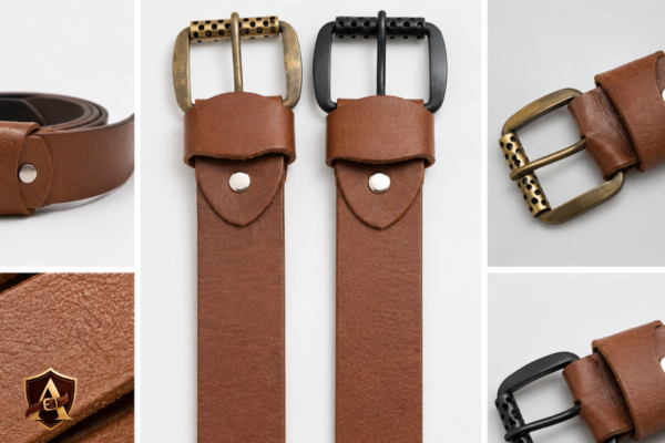 Rugged Chocolate Brown Pull-Up Leather Belt
